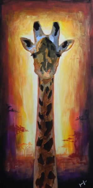 Painting titled "La Girafe" by Jeanfix, Original Artwork, Acrylic