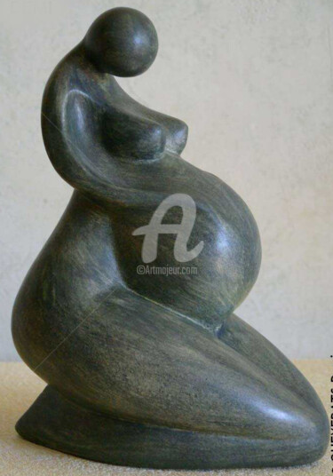 Sculpture intitulée "DEMI" par Denis Queyerats, Œuvre d'art originale, Terre cuite