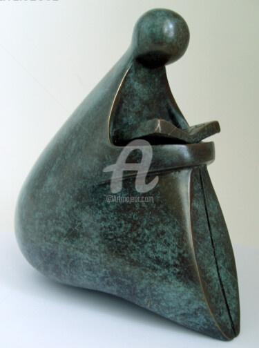 Sculpture intitulée "LA LISEUSE patine-v…" par Denis Queyerats, Œuvre d'art originale, Métaux