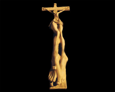 Sculpture intitulée "Christ perspective 2" par Christian Comte, Œuvre d'art originale