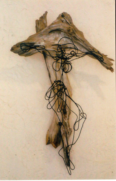 Sculpture intitulée "Une trace" par Christian Comte, Œuvre d'art originale, Bois