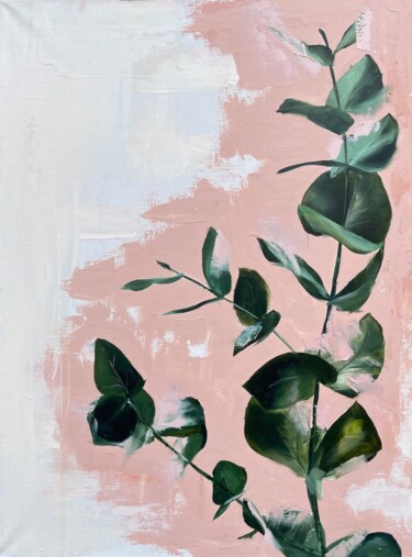 Painting titled "EUCALYPTUS" by Artseeker Artists, Original Artwork, Oil Mounted on Wood Stretcher frame