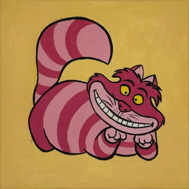 Painting titled "Cheshire Cat | Cart…" by Artseeker Artists, Original Artwork, Acrylic Mounted on Cardboard