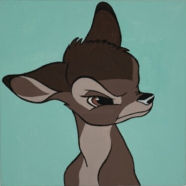 Картина под названием "Bambi | Cartoon Art…" - Artseeker Artists, Подлинное произведение искусства, Акрил Установлен на карт…