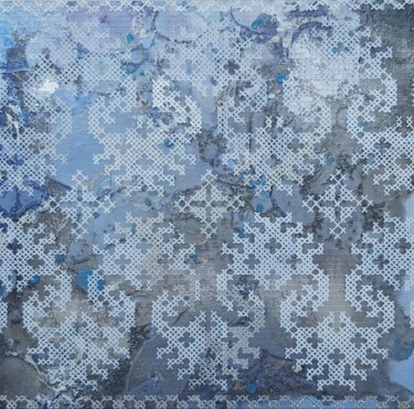 Painting titled "Frosty patterns" by Artseeker Artists, Original Artwork, Acrylic Mounted on Other rigid panel