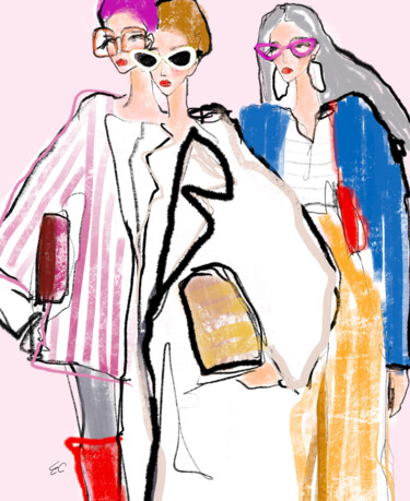 Party Digitale Künste mit dem Titel "Party" von Evgenia Semushina, Original-Kunstwerk, Digitale Malerei