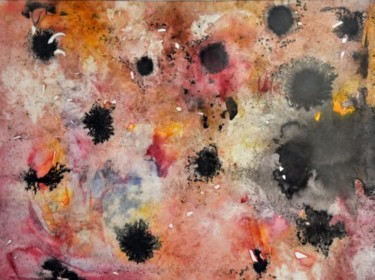 Pittura intitolato "Fiori neri acquarel…" da Silvia Conflitto, Opera d'arte originale