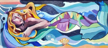 Painting titled "Sirena   acrilico" by Silvia Conflitto, Original Artwork