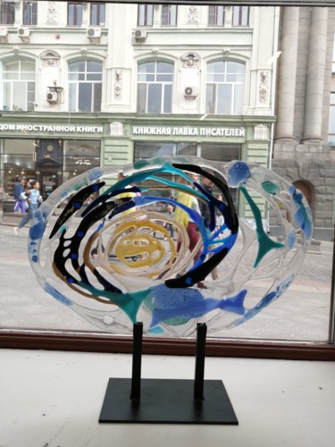 Sculpture titled "Sculpture Galaxy" by Anna Smilyanskaya, Original Artwork, Glass