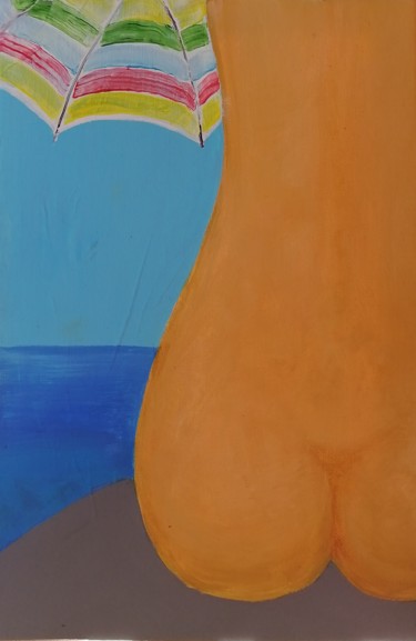 Painting titled "Sea, rest, umbrella" by Anna Smilyanskaya, Original Artwork, Acrylic
