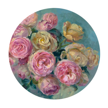 Картина под названием "Rose flower" - Vera Grebennikova, Подлинное произведение искусства, Масло