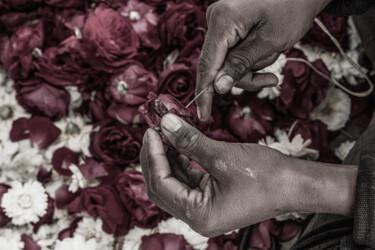 Fotografia zatytułowany „Roses garland” autorstwa Anna Sowinska, Oryginalna praca, Fotografia cyfrowa