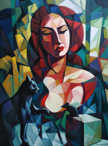 Pintura titulada "Game (60x80cm, oil…" por Artsrun Asatryan, Obra de arte original, Oleo Montado en Bastidor de camilla de m…
