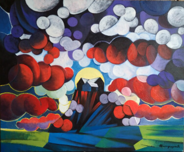 Картина под названием "Unique day-1 (40x50…" - Artsrun Asatryan, Подлинное произведение искусства, Масло Установлен на Дерев…