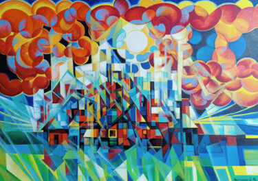 Malerei mit dem Titel "Sunny morning (100x…" von Artsrun Asatryan, Original-Kunstwerk, Öl Auf Keilrahmen aus Holz montiert