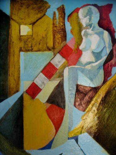 Pittura intitolato "Waiting" da Artsrun Asatryan, Opera d'arte originale, Olio