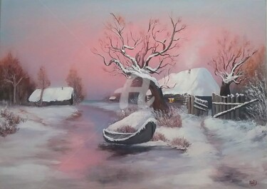 Malerei mit dem Titel ""Inverno sui motivi…" von Natalia Caragherghi "Naty", Original-Kunstwerk, Öl