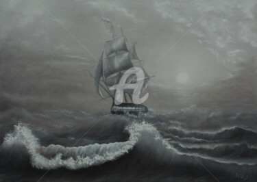 Peinture intitulée "Tempesta in arrivo" par Natalia Caragherghi "Naty", Œuvre d'art originale, Huile