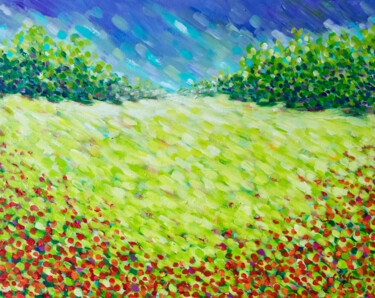 Schilderij getiteld "Pluie d'été sur les…" door Artstudio29, Origineel Kunstwerk, Acryl