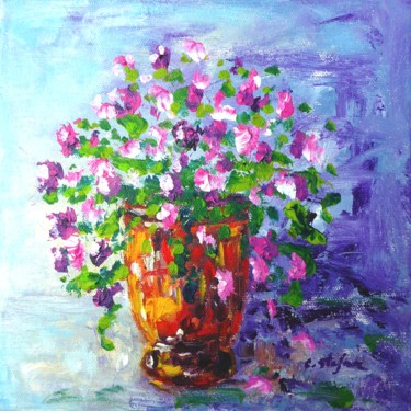 Painting titled "Pot d'Anduze avec f…" by Artstudio29, Original Artwork, Acrylic