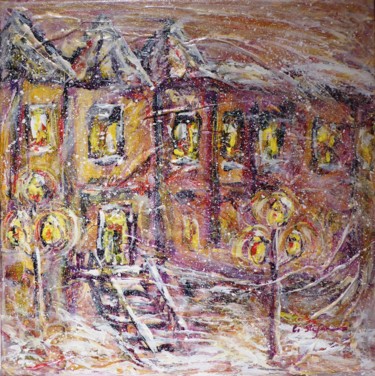 Peinture intitulée "Tempête hivernale à…" par Artstudio29, Œuvre d'art originale, Acrylique