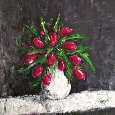 Peinture intitulée "Bouquet de tulipes…" par Artstudio29, Œuvre d'art originale, Acrylique
