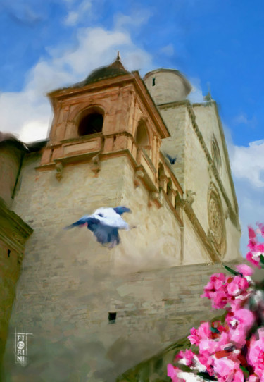 Assisi cattedrale Digitale Künste mit dem Titel "Assisi cattedrale" von Artstudiofiorini, Original-Kunstwerk,