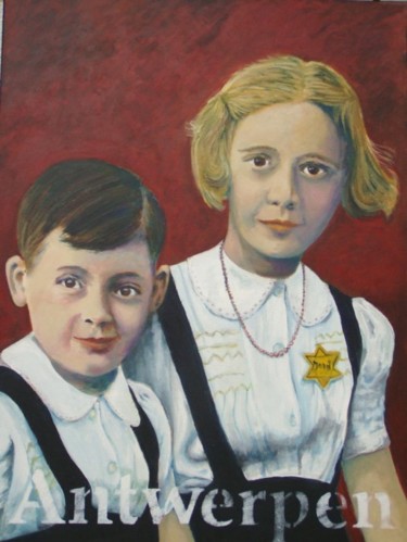 Painting titled "Brother & Sister" by Tsvi Nadav Rosler, Original Artwork