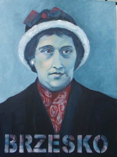 Malerei mit dem Titel "grandmother Esther…" von Tsvi Nadav Rosler, Original-Kunstwerk