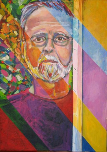 Painting titled "selfportret" by Tsvi Nadav Rosler, Original Artwork