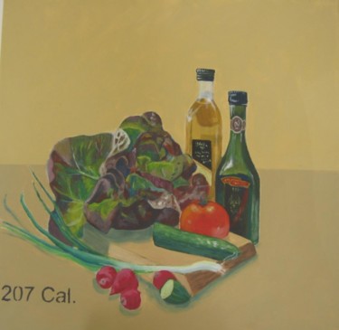 Painting titled "a low calorie salad" by Tsvi Nadav Rosler, Original Artwork