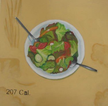 Painting titled "salade plate" by Tsvi Nadav Rosler, Original Artwork