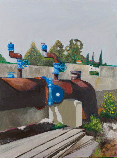 Peinture intitulée "watter pump" par Tsvi Nadav Rosler, Œuvre d'art originale, Acrylique