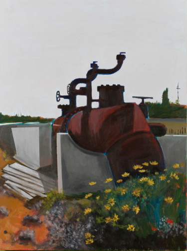 Painting titled "watter pump 2" by Tsvi Nadav Rosler, Original Artwork, Acrylic