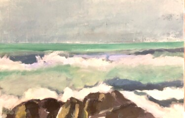 Peinture intitulée "ILE D'YEU mer et ro…" par Sylvie Loisy, Œuvre d'art originale, Huile