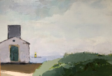 Painting titled "Ile d yeu , la corn…" by Sylvie Loisy, Original Artwork, Oil Mounted on Wood Stretcher frame