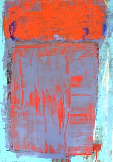 Pittura intitolato "abstraction en bleu…" da Sylvie Loisy, Opera d'arte originale, Acrilico Montato su artwork_cat.