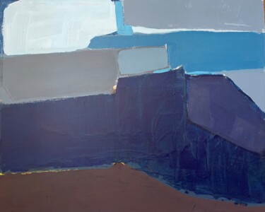 Malarstwo zatytułowany „forme et couleur bl…” autorstwa Sylvie Loisy, Oryginalna praca, Akryl Zamontowany na Drewniana rama…