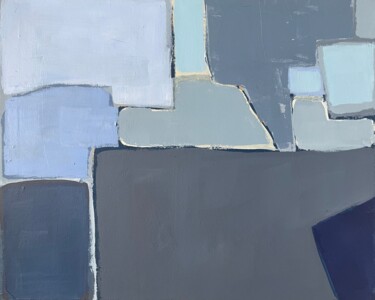 Картина под названием "forme et couleur bl…" - Sylvie Loisy, Подлинное произведение искусства, Акрил Установлен на Деревянна…
