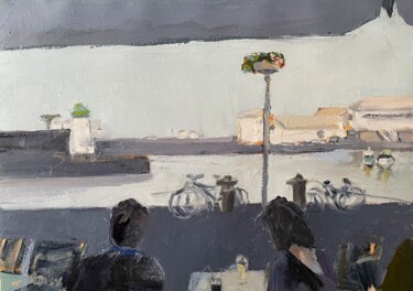 Pintura titulada "ile d yeu un soir a…" por Sylvie Loisy, Obra de arte original, Oleo Montado en Bastidor de camilla de made…