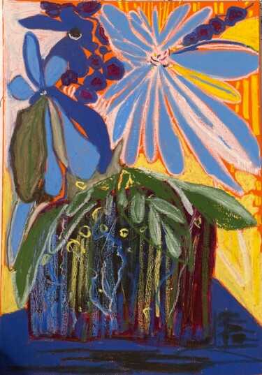 Malerei mit dem Titel "vase Alvar 2" von Sylvie Loisy, Original-Kunstwerk, Öl Auf Keilrahmen aus Holz montiert