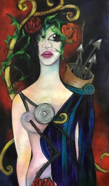 Painting titled "Amazone" by Tanya Galstian, Original Artwork, Oil