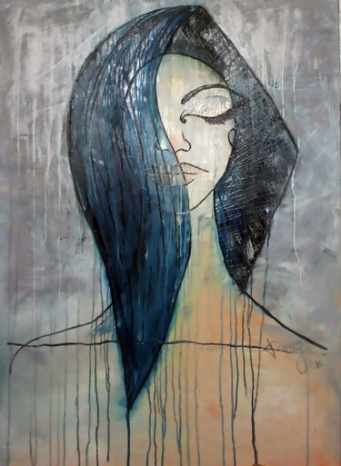 Painting titled "Woman 2016" by Tanya Galstian, Original Artwork, Oil