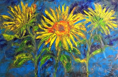 Pittura intitolato "Flower Power 2011" da Tanya Galstian, Opera d'arte originale, Olio
