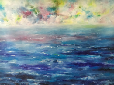 Malerei mit dem Titel "Ocean 2021" von Tanya Galstian, Original-Kunstwerk, Öl