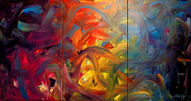 Peinture intitulée "viele Farben  3x(50…" par Tanya Galstian, Œuvre d'art originale, Huile
