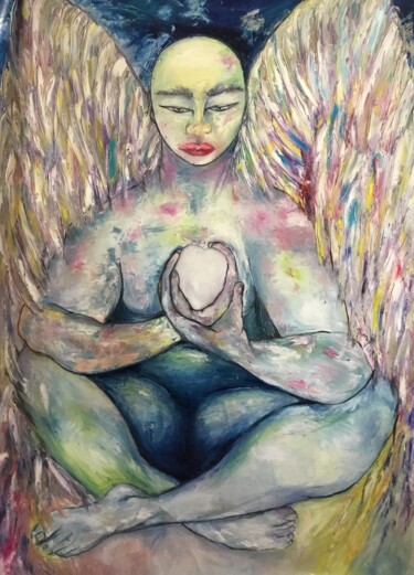 Картина под названием "Angel 2018" - Tanya Galstian, Подлинное произведение искусства, Масло