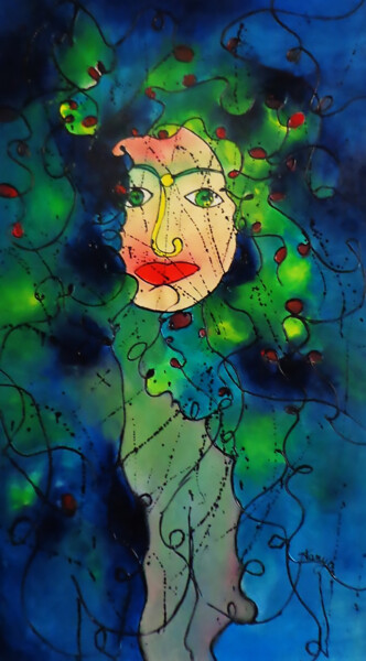Malerei mit dem Titel "Waldgeist" von Tanya Galstian, Original-Kunstwerk, Öl