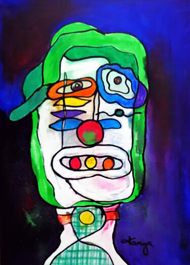 Painting titled "Clown 2012" by Tanya Galstian, Original Artwork, Oil