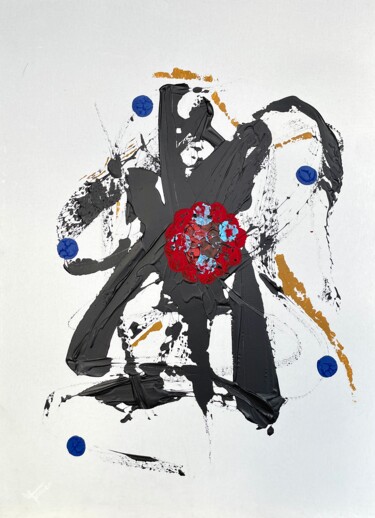 Peinture intitulée "Abstract art Atom 7…" par Taia Tasman (Arttasmania), Œuvre d'art originale, Acrylique